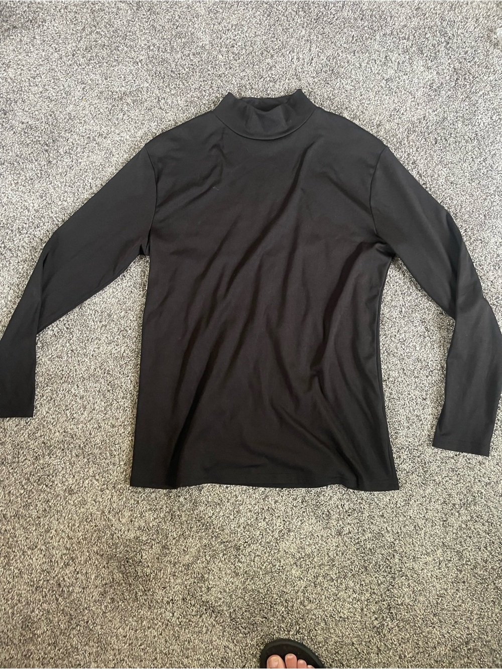 Black Mock Neck Long Sleeve Top